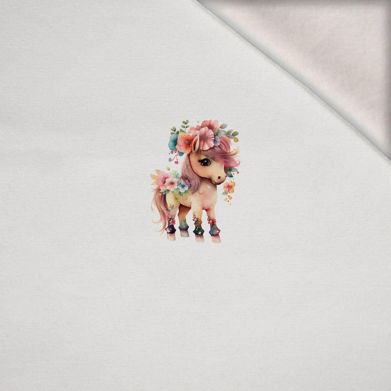 BABY PONY -  PANEL (60cm x 50cm) brushed knitwear with elastane ITY