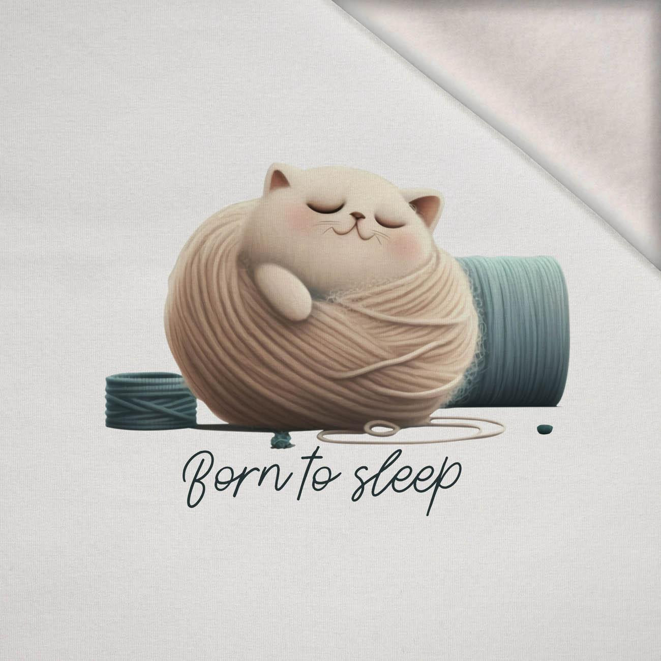 SLEEPING CAT - panel (75cm x 80cm) brushed knitwear with elastane ITY