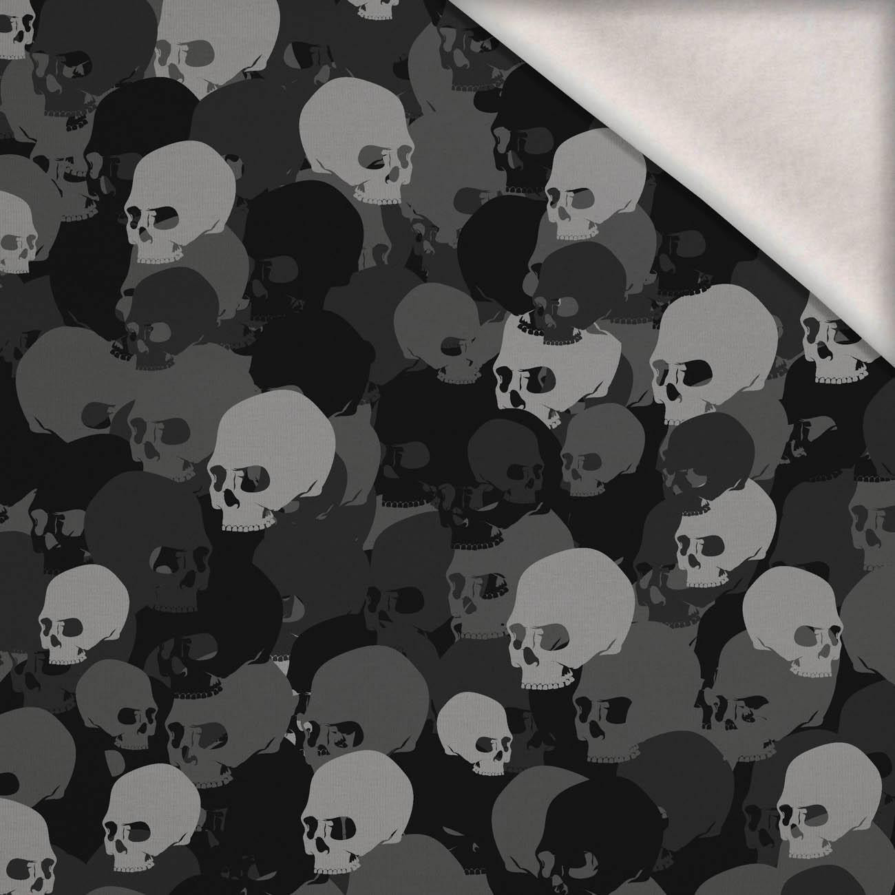 CAMOUFLAGE SKULLS / gray - brushed knitwear with elastane ITY