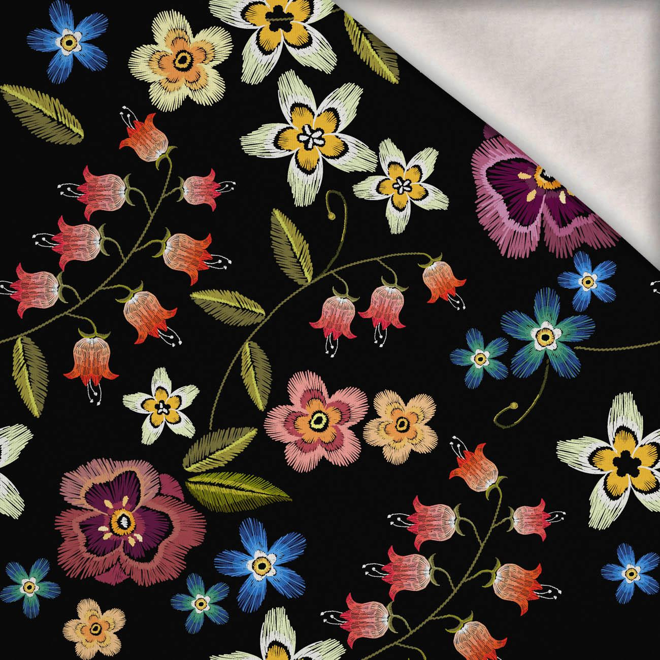 FLOWERS - brushed knitwear with elastane ITY