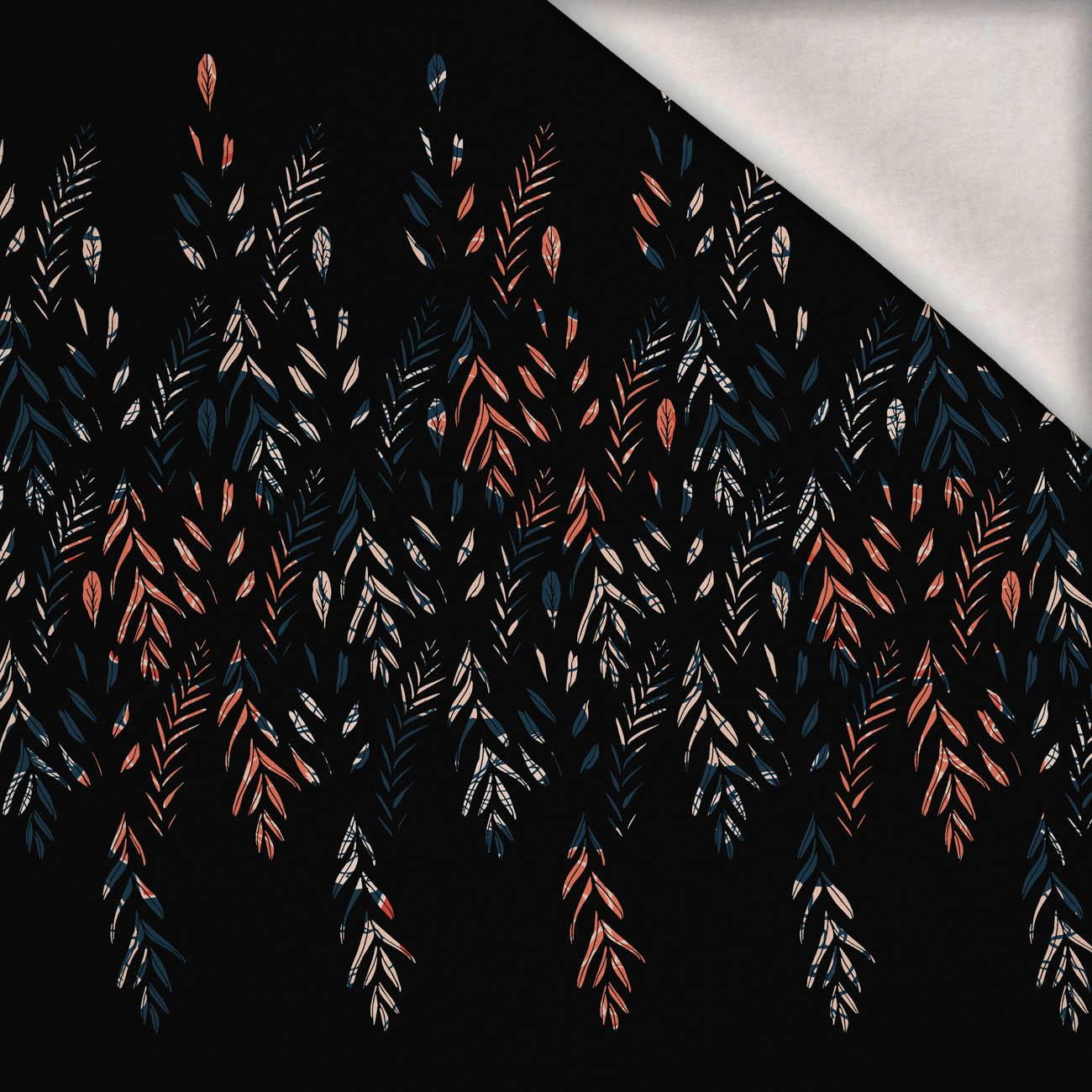 LEAVES PAT. 3 / BLACK - brushed knitwear with elastane ITY
