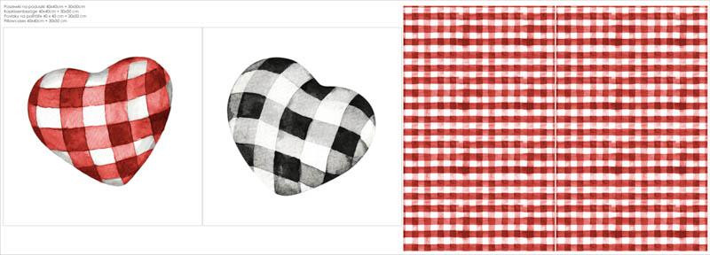 DECORATIVE PILOWS - HEARTS / MINI VICHY GRID