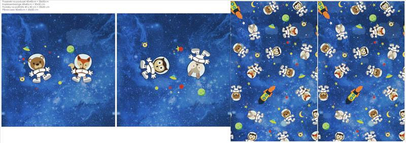 DECORATIVE PILOWS - ANIMALS IN SPACE pat. 2
