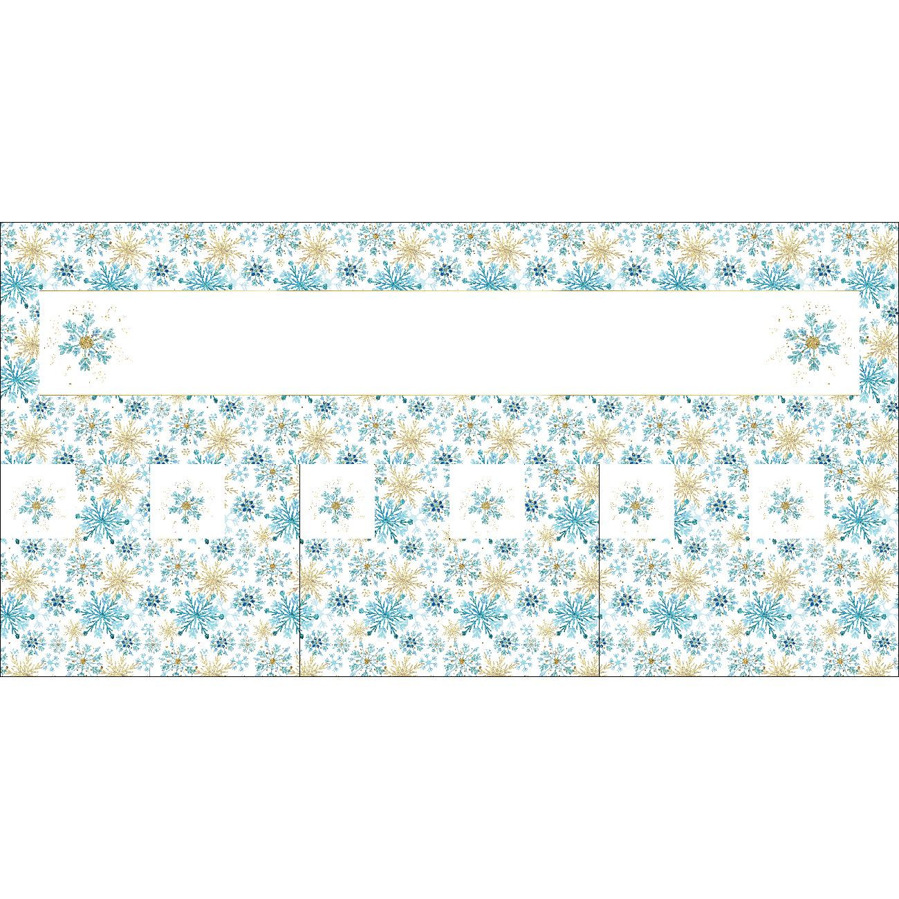 NAPKINS AND RUNNER - BLUE SNOWFLAKES - sewing set