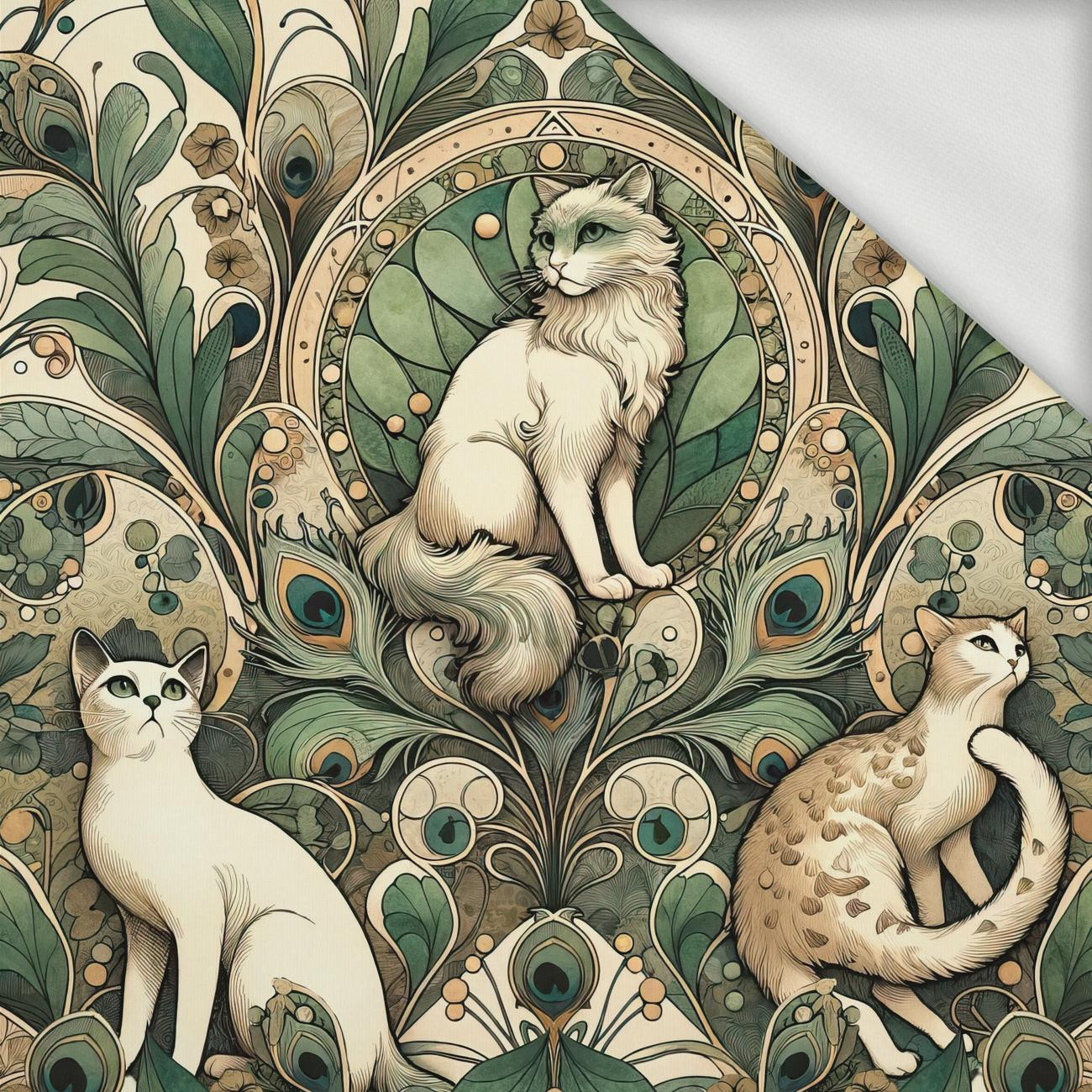 ART NOUVEAU CATS & FLOWERS PAT. 1 - looped knit fabric