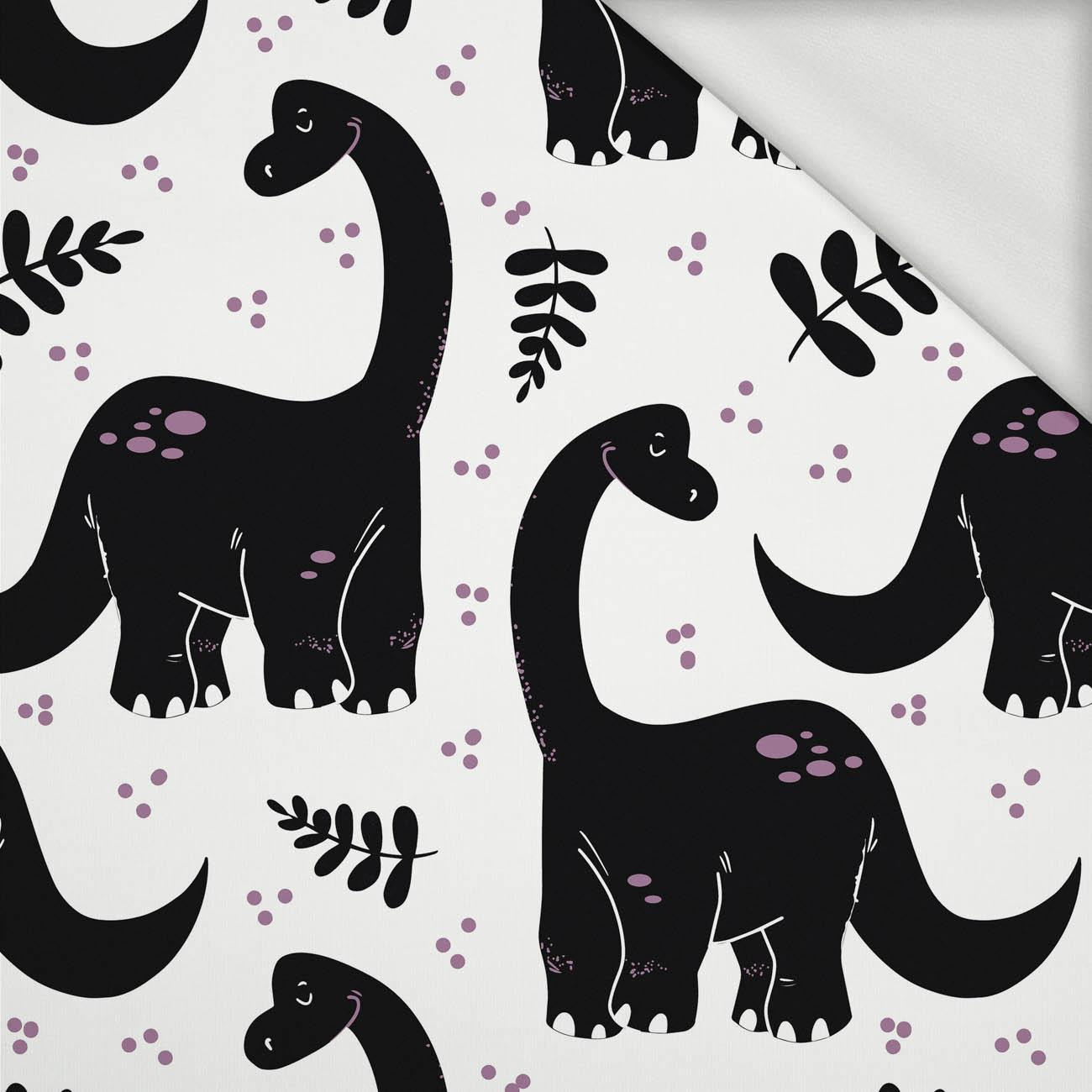 BLACK DINO / PLANTS  - looped knit fabric