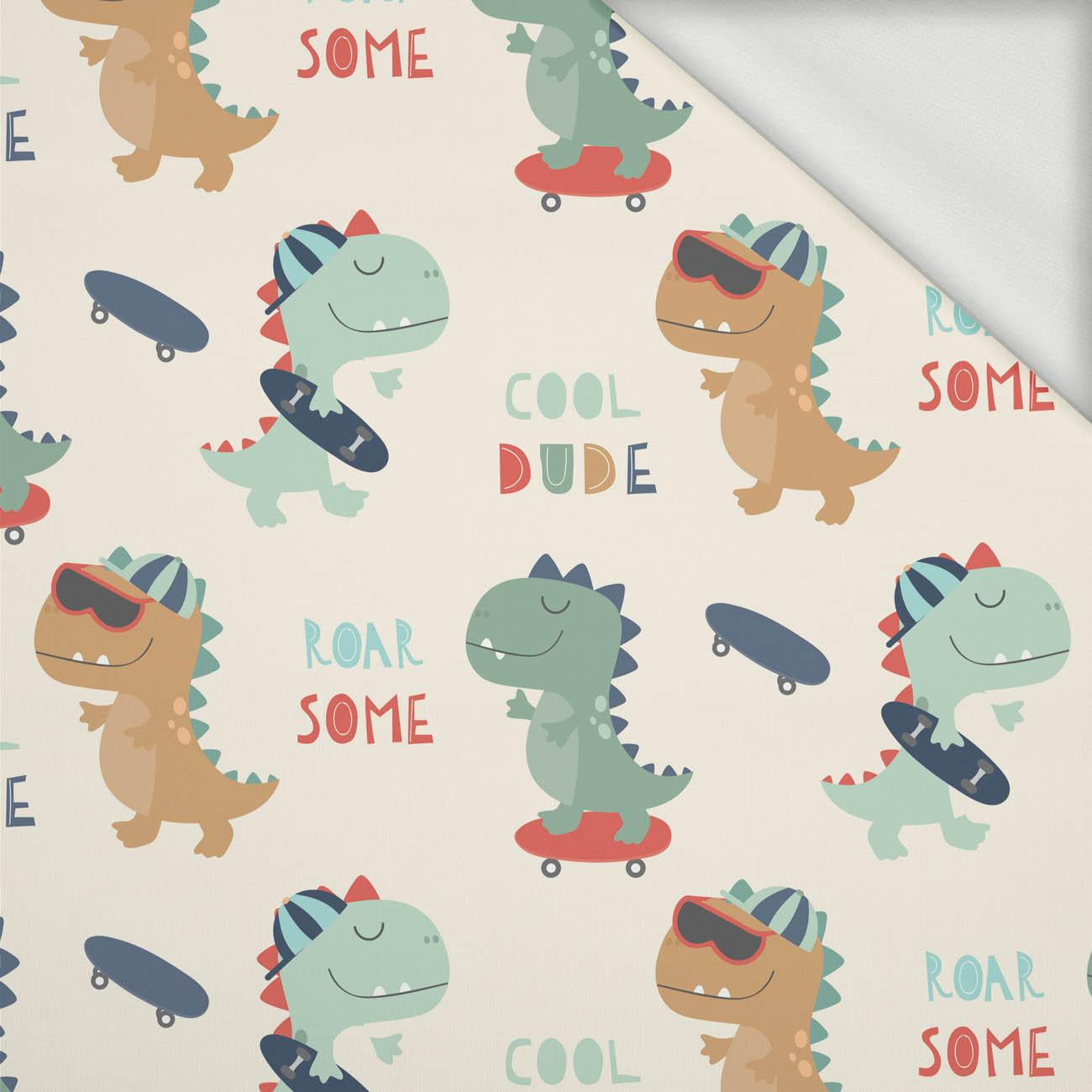 DINO SKATER - looped knit fabric