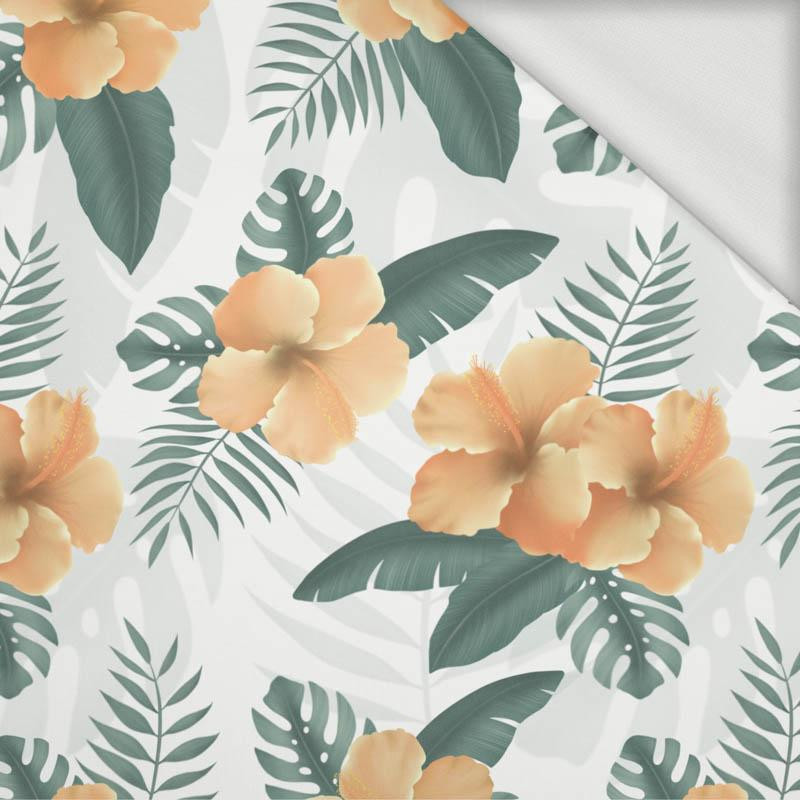 HIBISCUS Pat. 2 / yellow - looped knit fabric