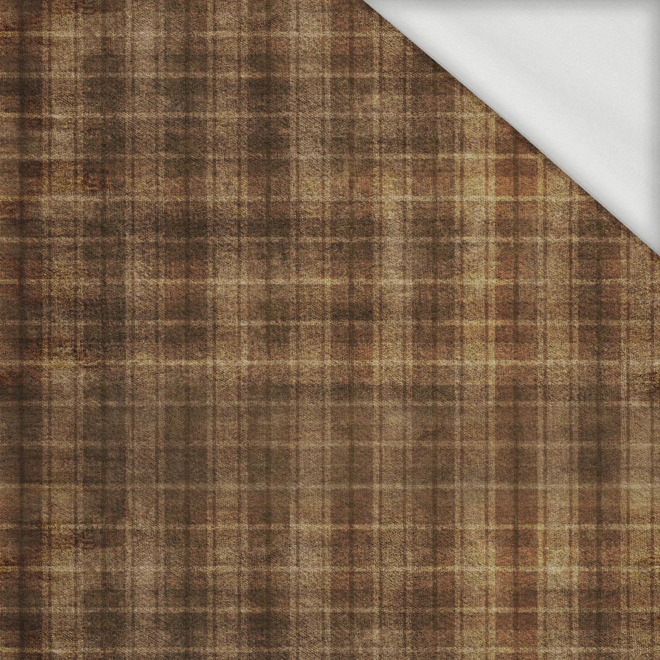 AUTUMN CHECK  / brown (AUTUMN COLORS) - looped knit fabric