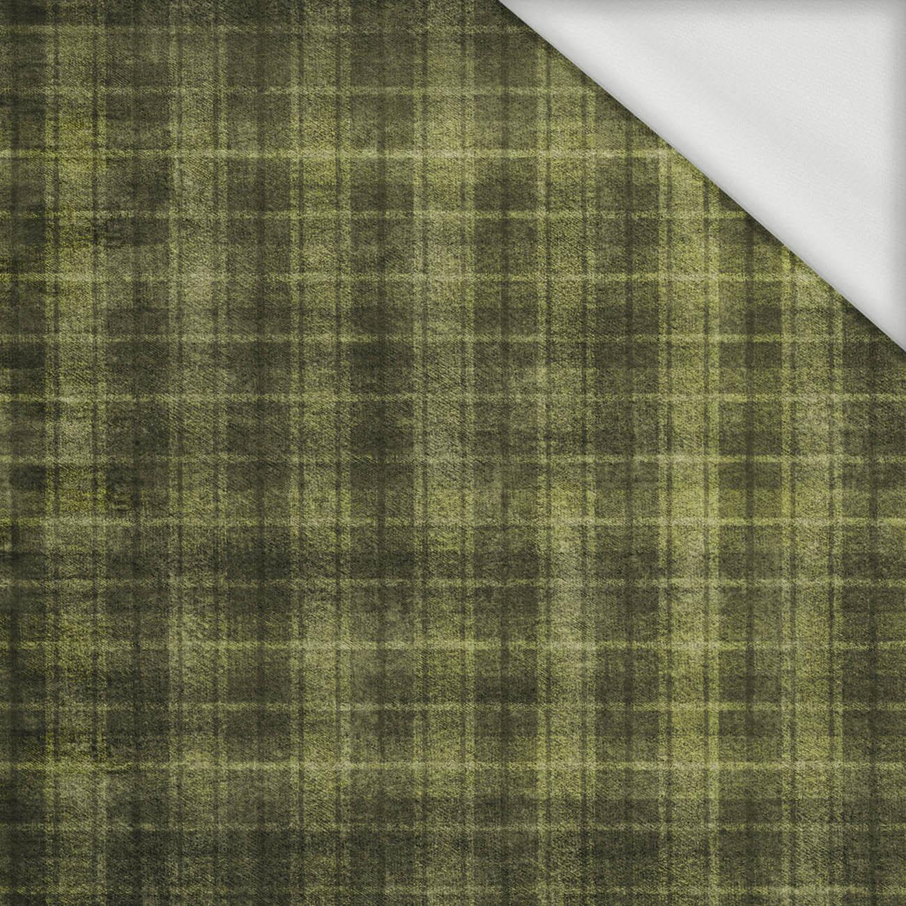 AUTUMN CHECK  / green (AUTUMN COLORS) - looped knit fabric