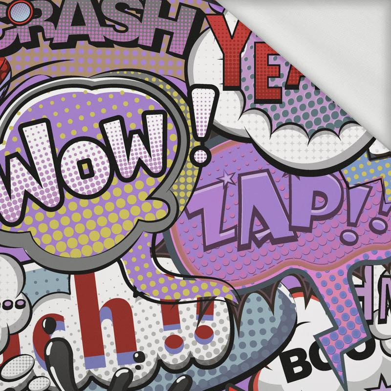 COMIC BOOK (purple - red) - looped knit fabric