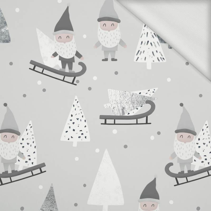 SLEDDING DWARFS (FOREST DWARFS) / GREY - looped knit fabric