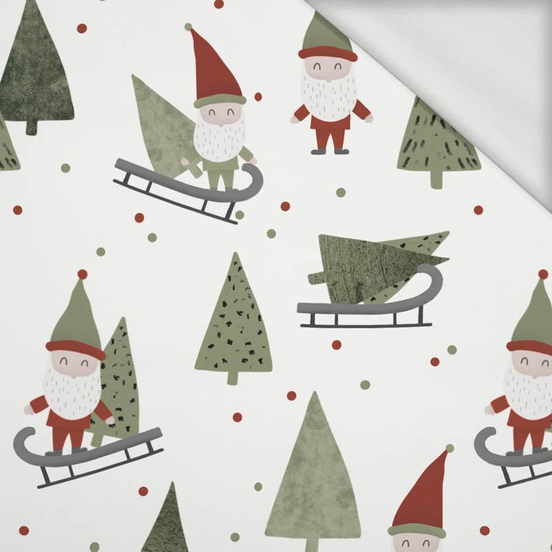 SLEDDING DWARFS (FOREST DWARFS) / WHITE - looped knit fabric