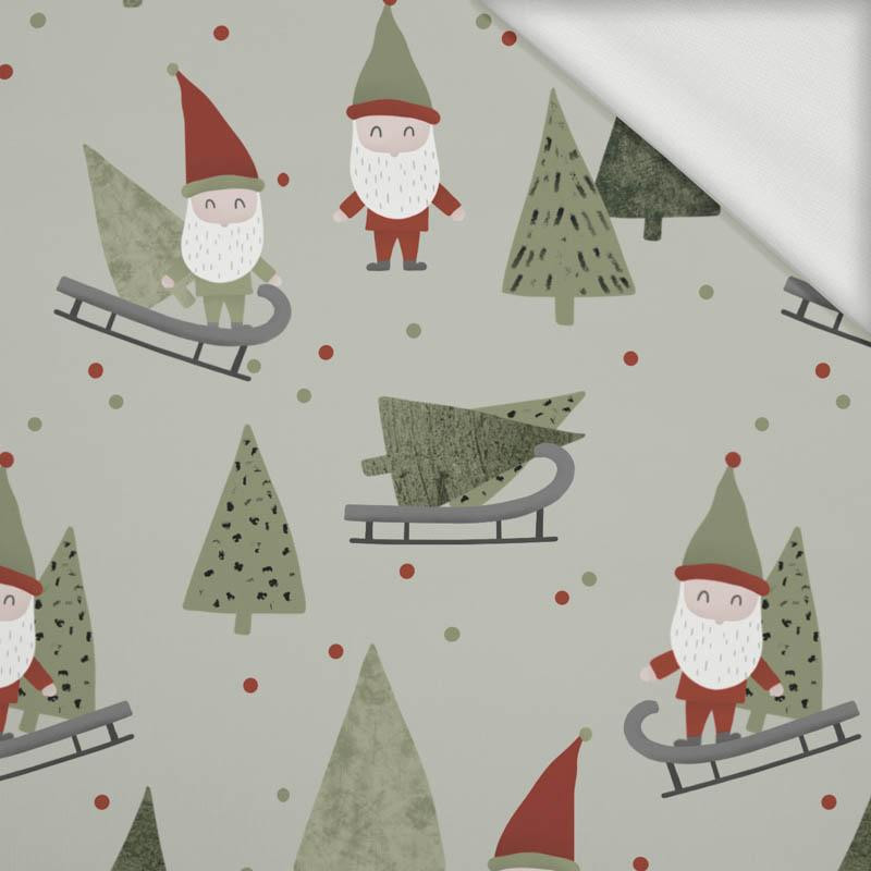 SLEDDING DWARFS (FOREST DWARFS) /LIGHT KHAKI - looped knit fabric