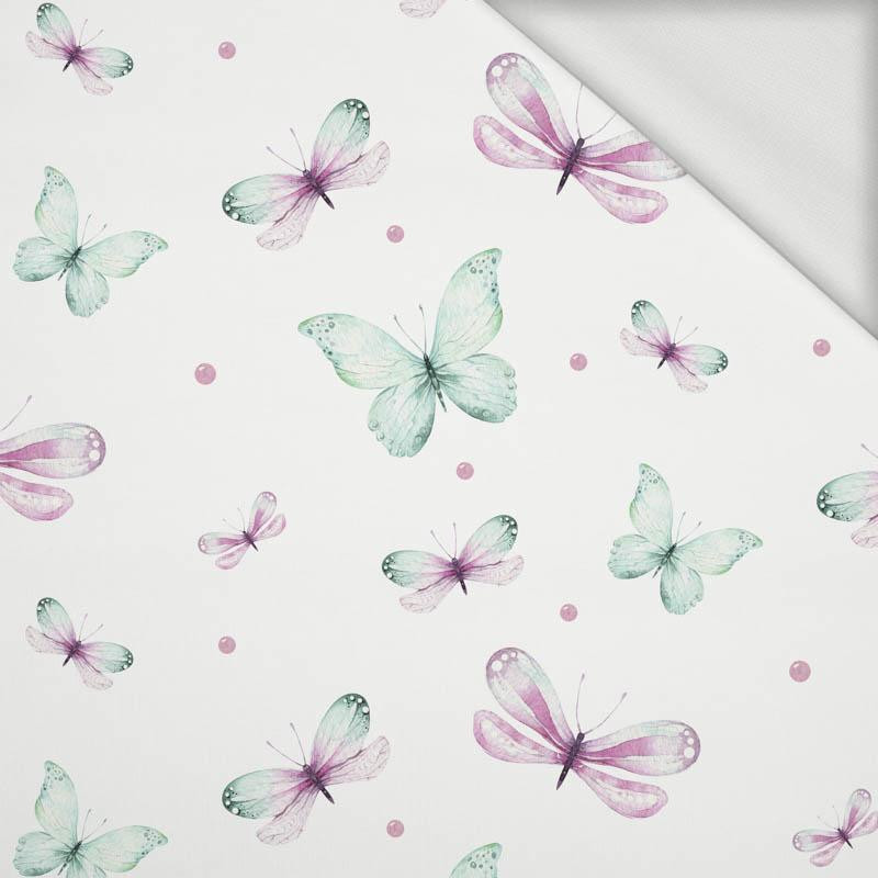 BUTTERFLIES PAT. 3 (WATER-COLOR BUTTERFLIES) - looped knit fabric