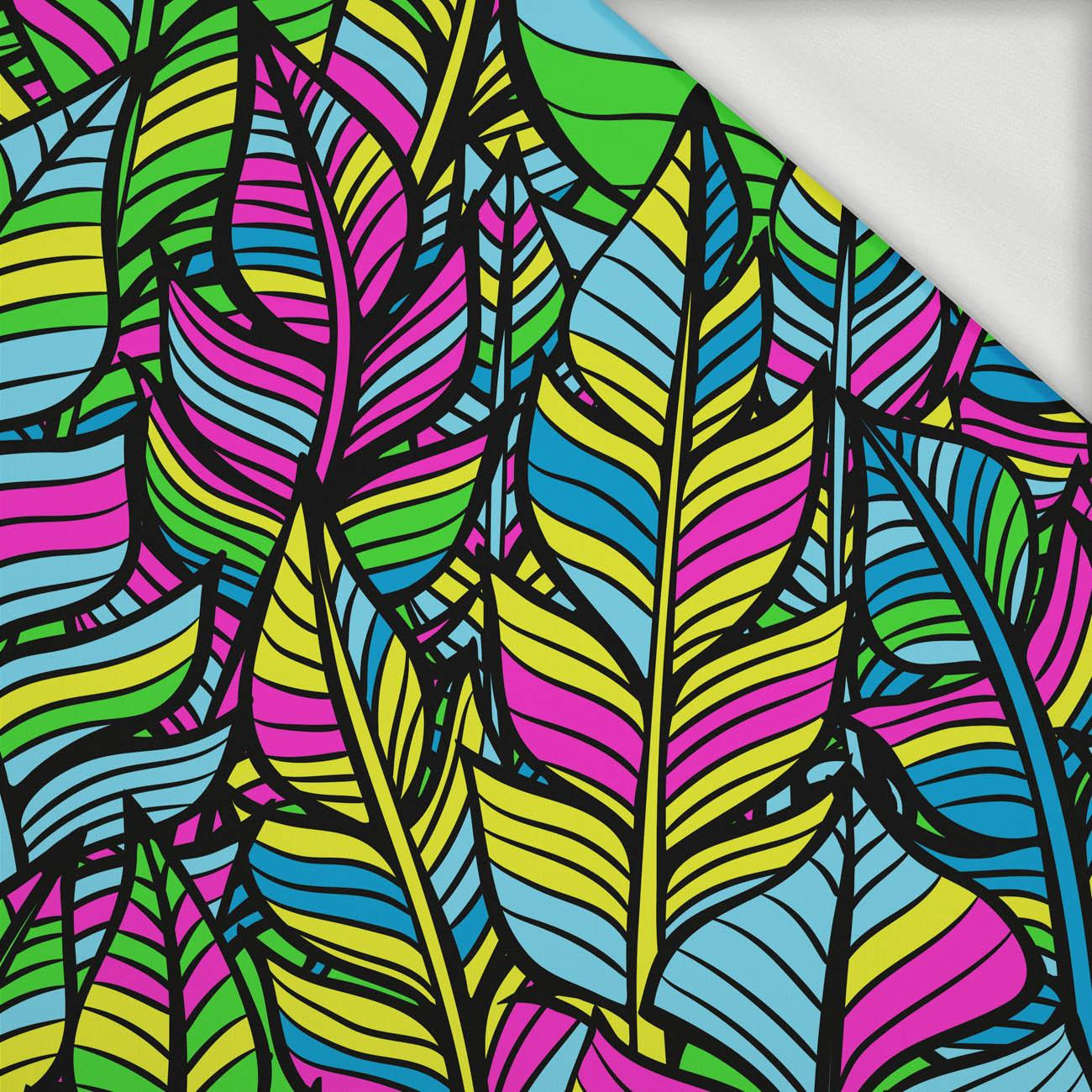 NEON LEAVES - looped knit fabric