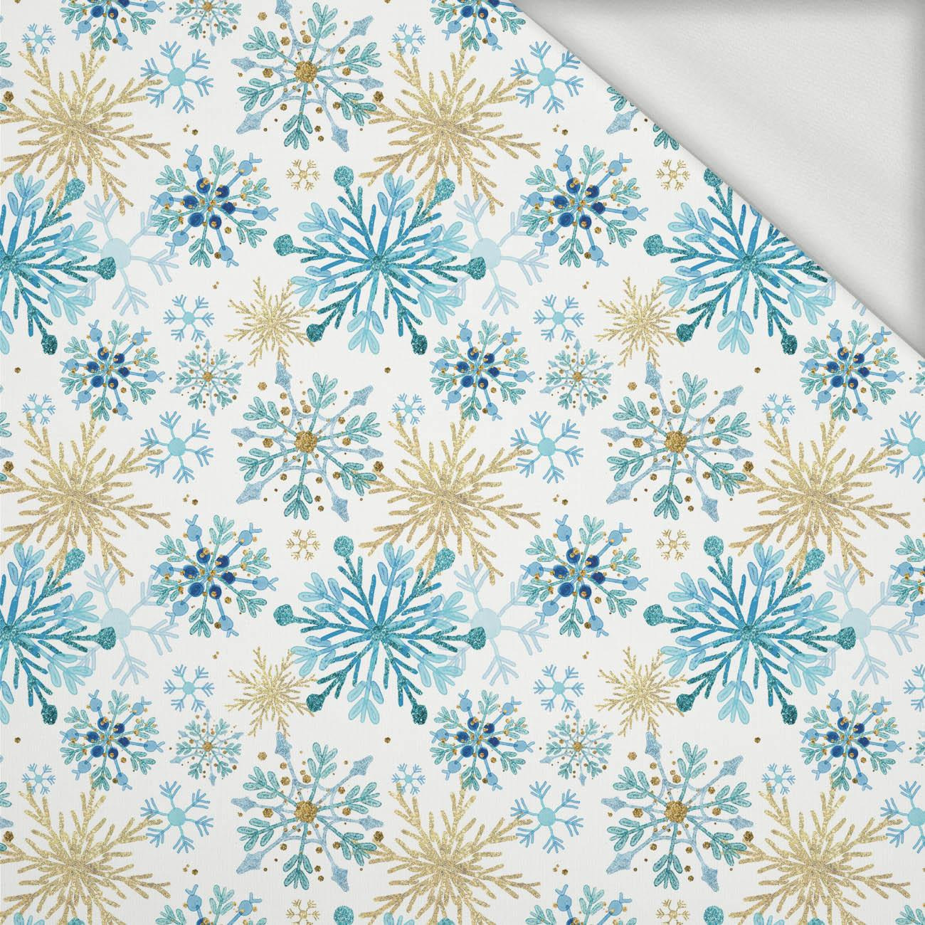 BLUE SNOWFLAKES  - looped knit fabric
