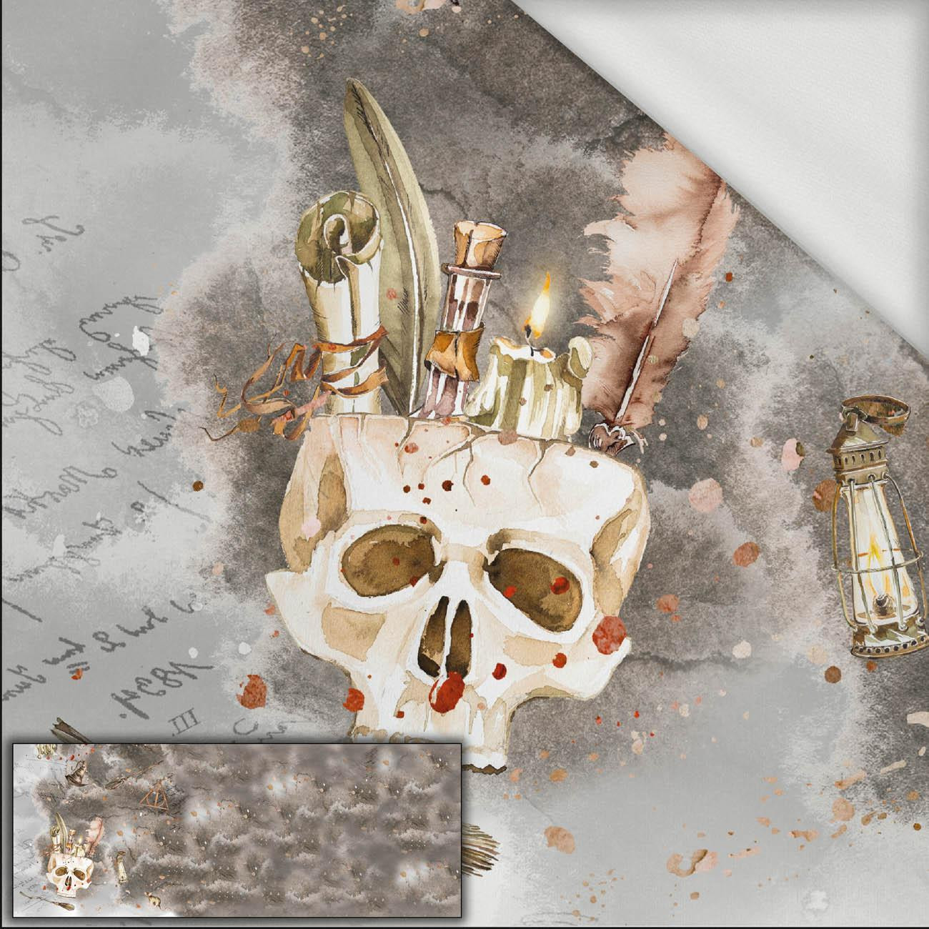 SKULL (MAGIC) - panel (60cm x 155cm) looped knit 