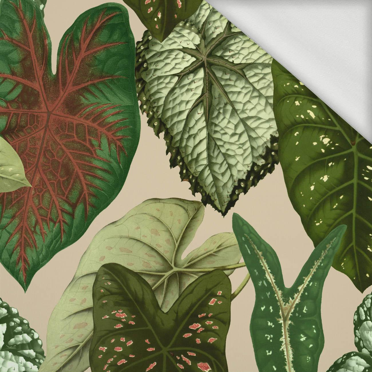 PARADISE LEAVES pat. 1 (SAFARI) - looped knit fabric