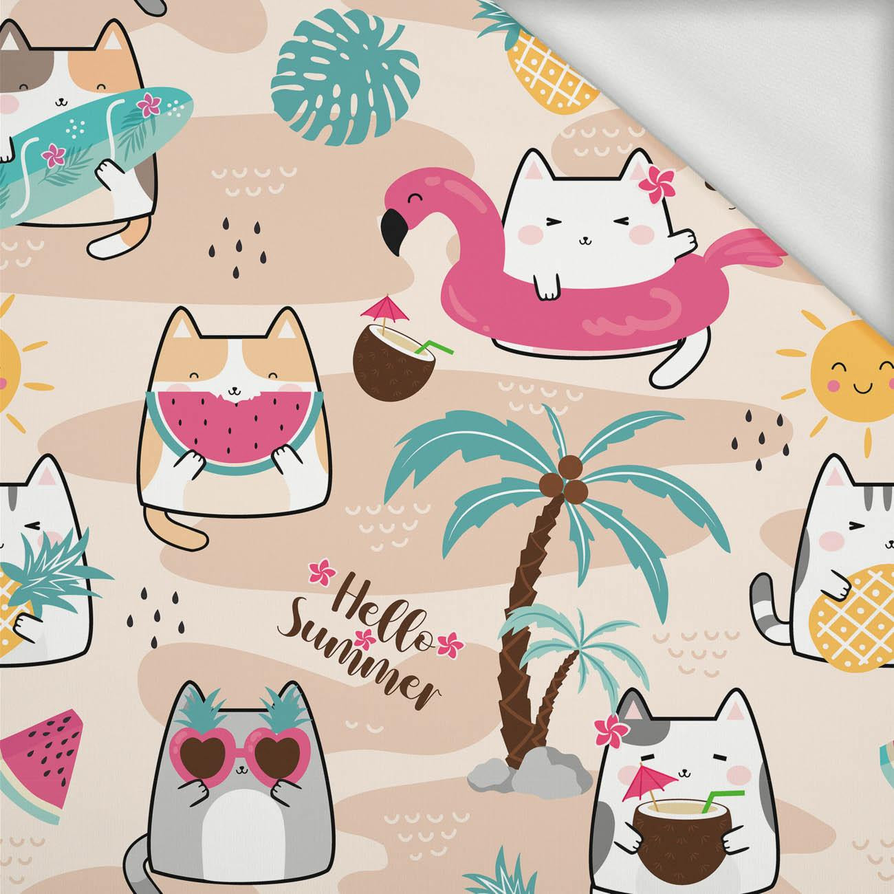 SUMMER CATS pat. 2 - looped knit fabric