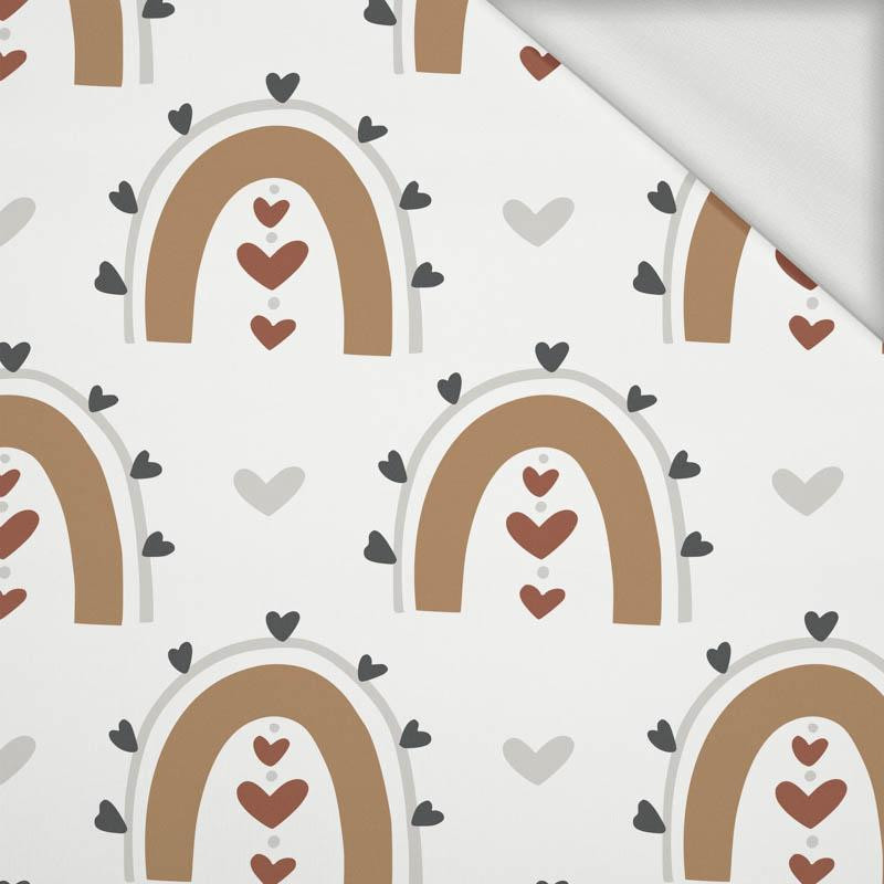 VALENTINE'S RAINBOW pat. 6 / white (RAINBOWS AND HEARTS) - looped knit fabric