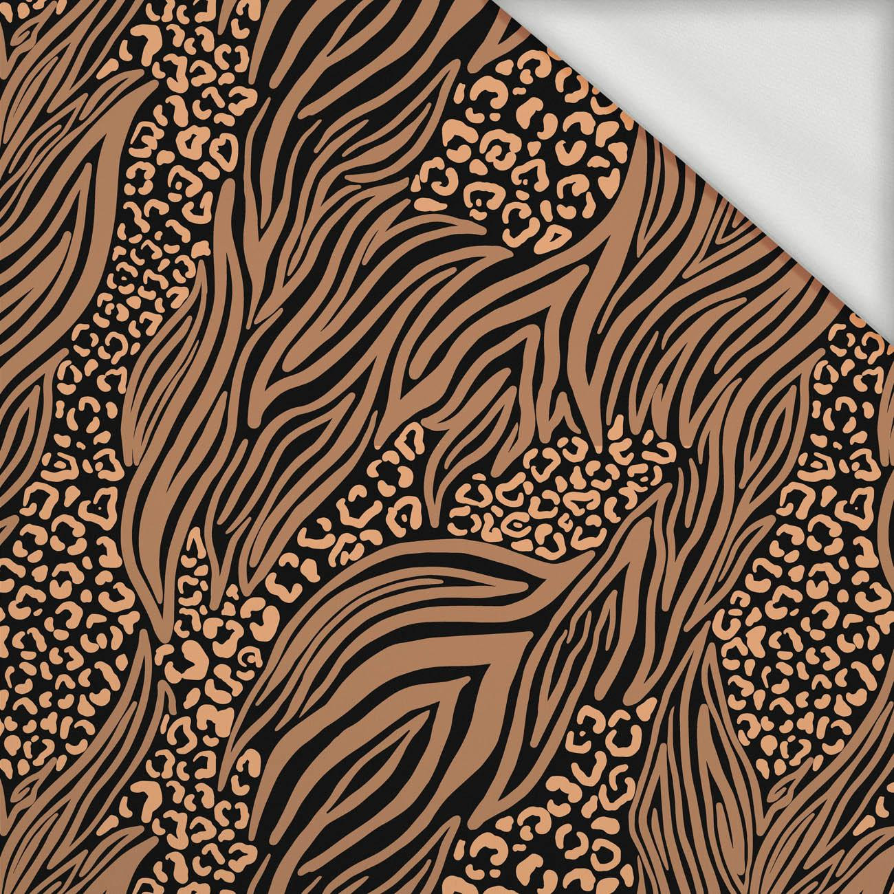 ANIMALS MIX / caramel - looped knit fabric
