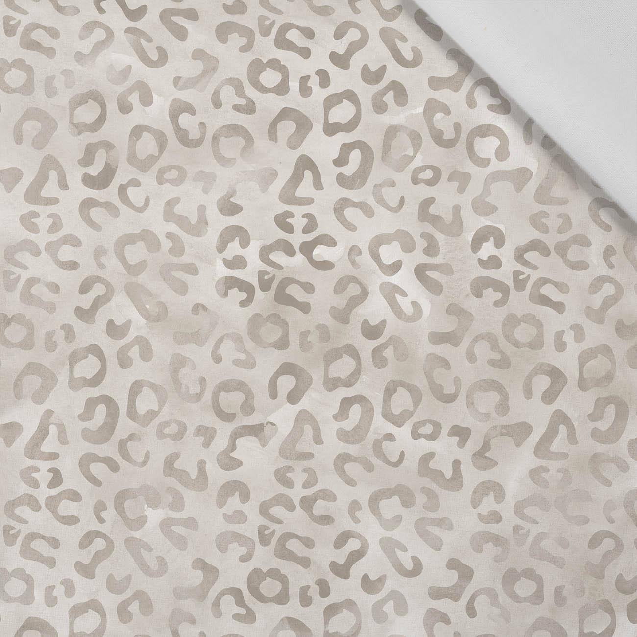 SPOTS / BEIGE (SNOW LEOPARDS) - Cotton woven fabric