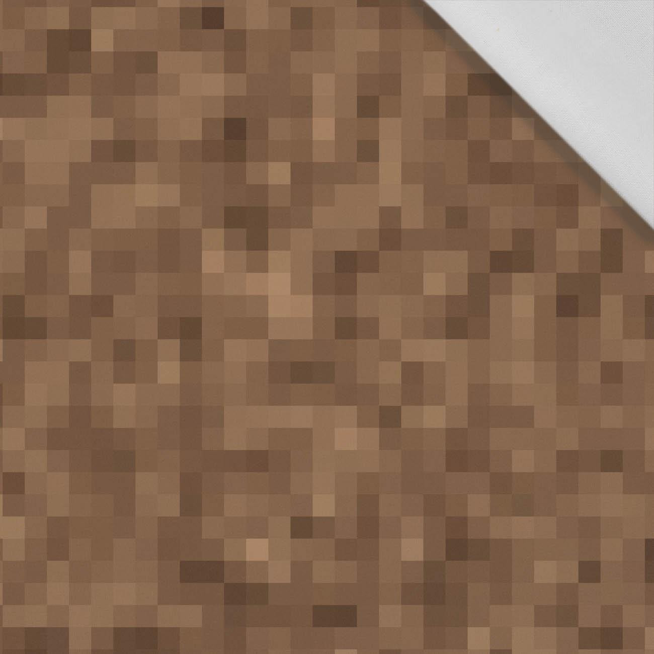 PIXELS pat. 2 / brown - Cotton woven fabric