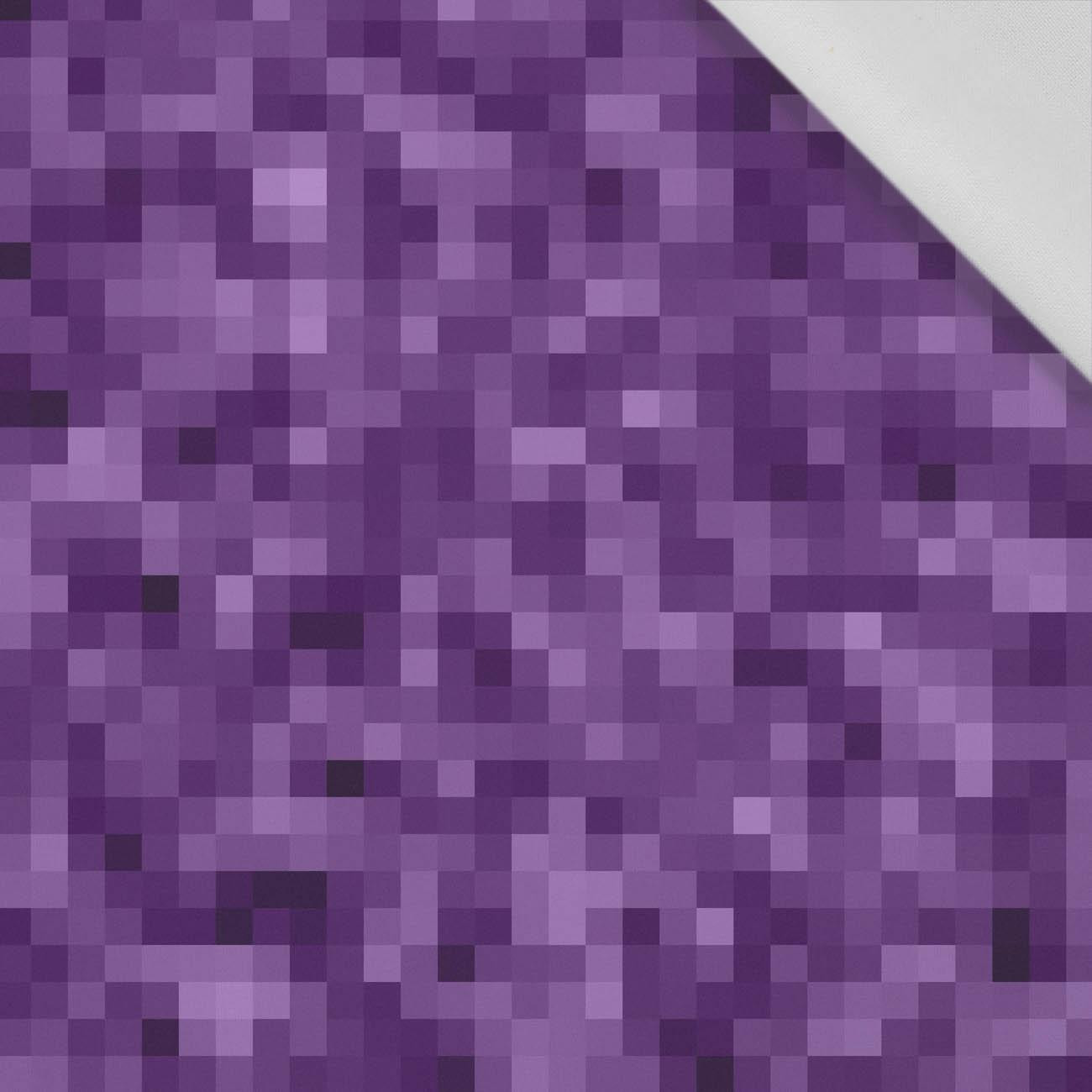 PIXELS pat. 2 / violet - Cotton woven fabric