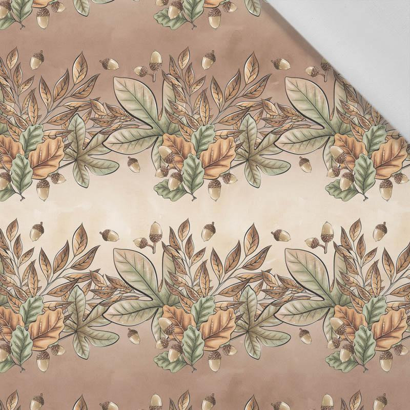 LEAVES AND ACORNS pat. 1 (AUTUMN IN THE FOREST) - Cotton woven fabric