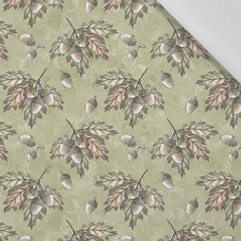 LEAVES AND ACORNS pat. 2 (AUTUMN IN THE FOREST) - Cotton woven fabric
