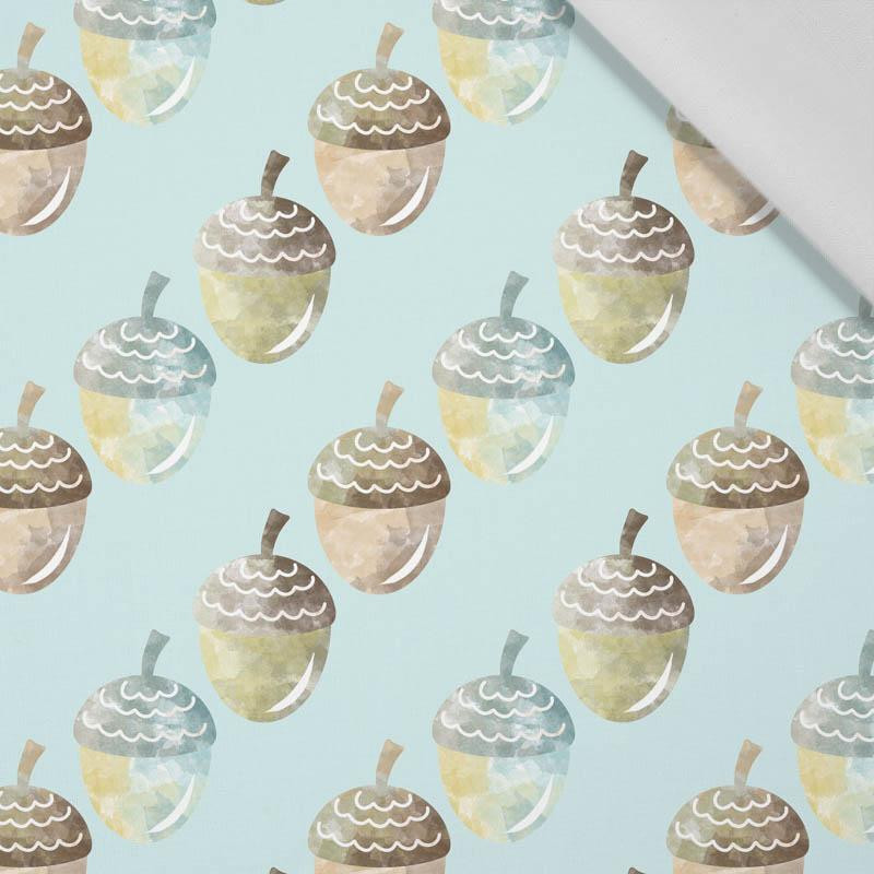 DIAGONAL ACORNS (FOREST ANIMALS) - Cotton woven fabric