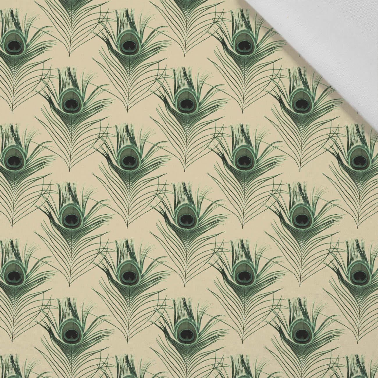 PEACOCK FEATHERS pat. 2 (SAFARI) - Cotton woven fabric