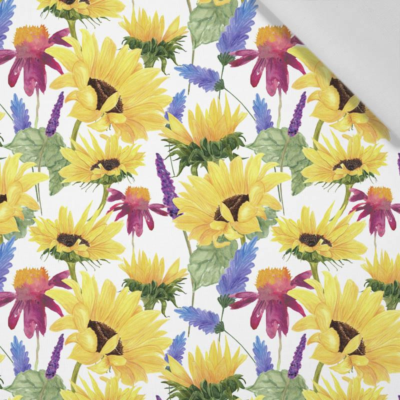 SUNFLOWERS pat. 4 (BLOOMING MEADOW) - Cotton woven fabric