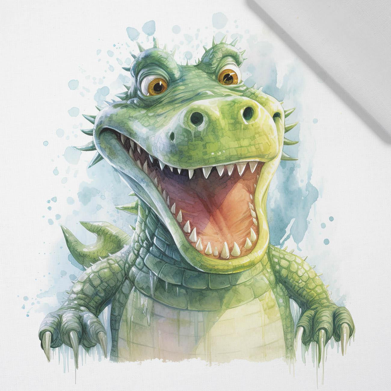 WATERCOLOR CROCODILE - panel (75cm x 80cm) Cotton woven fabric