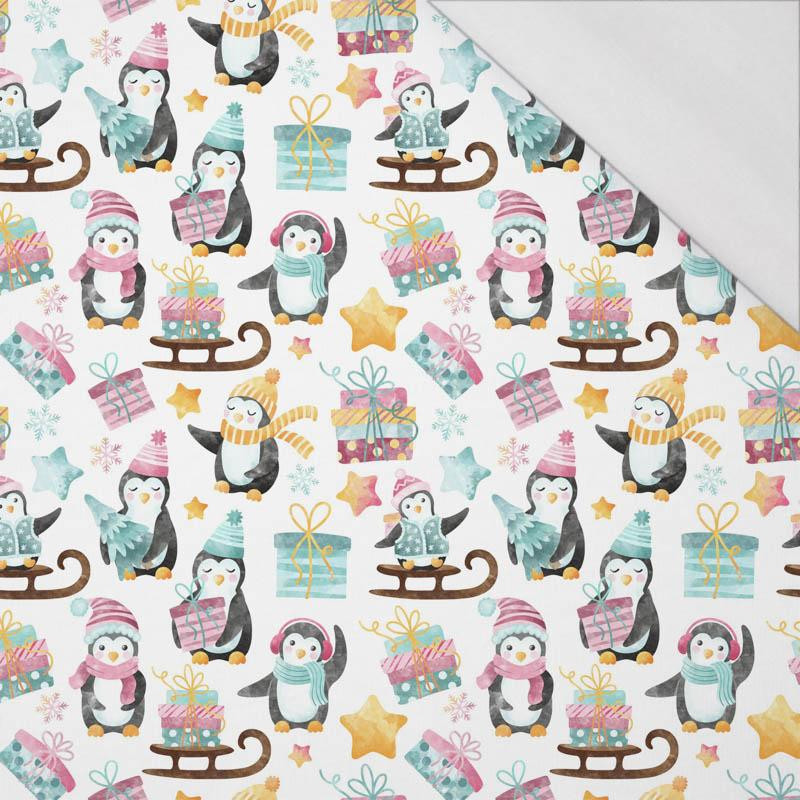 PENGUINS MIX PAT. 2 (CHRISTMAS PENGUINS) - single jersey with elastane 