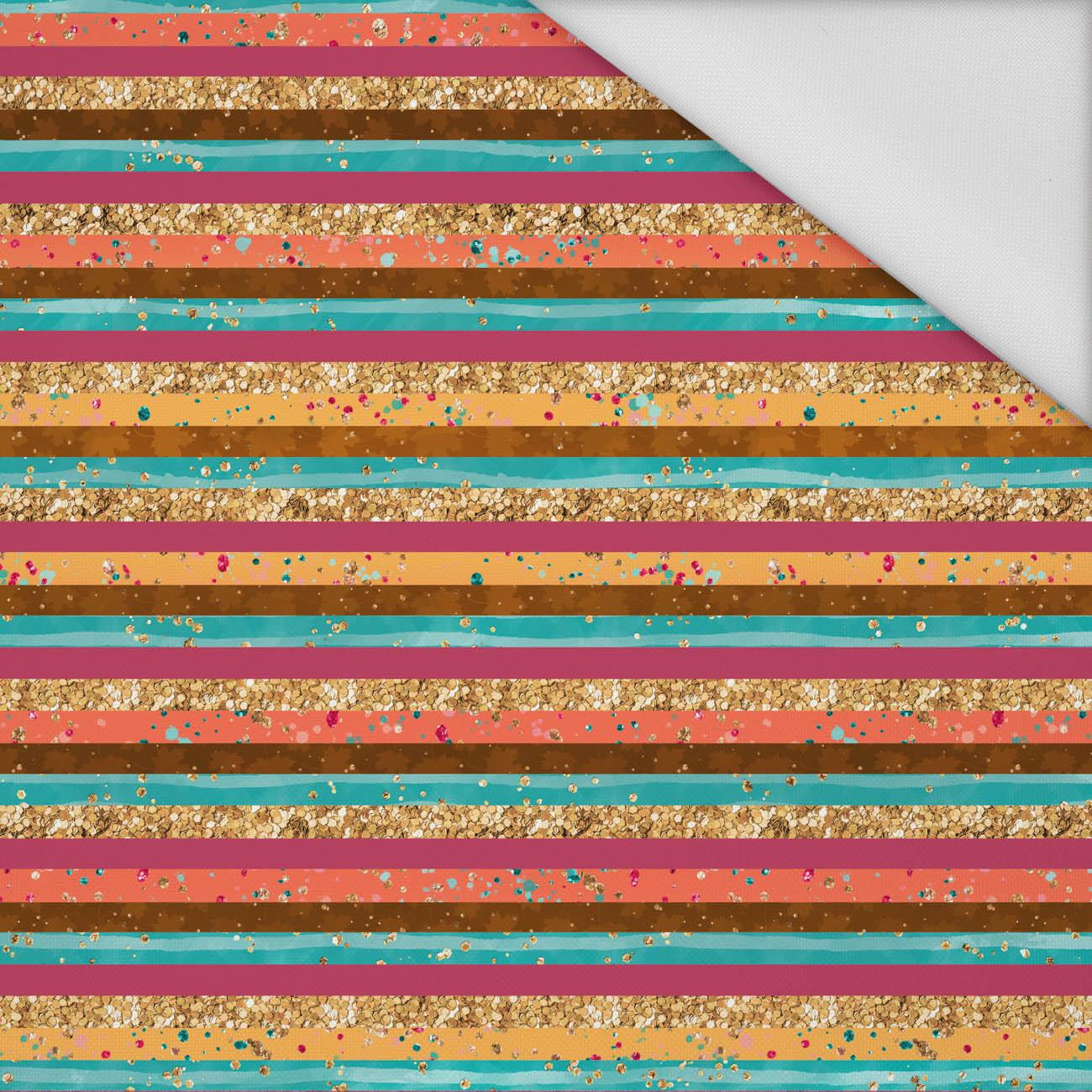 GLITTER STRIPES (GLITTER AUTUMN) - Waterproof woven fabric