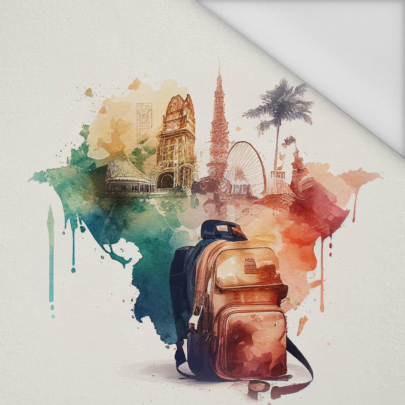 TRAVEL TIME PAT. 6 - panel (75cm x 80cm) Waterproof woven fabric