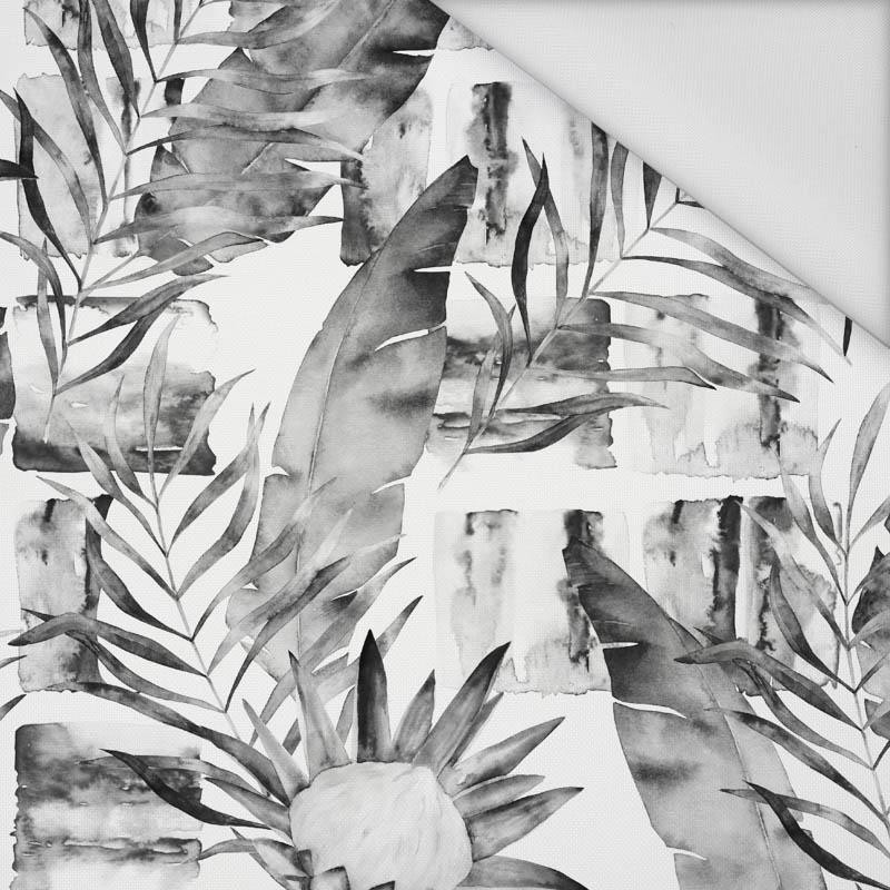 WATER-COLOR LEAVES 2.0 (GREY) - Waterproof woven fabric