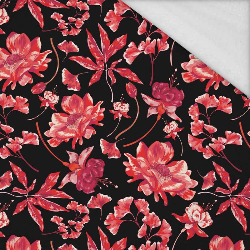 RED FLOWERS pat. 3 (RED GARDEN) - Waterproof woven fabric