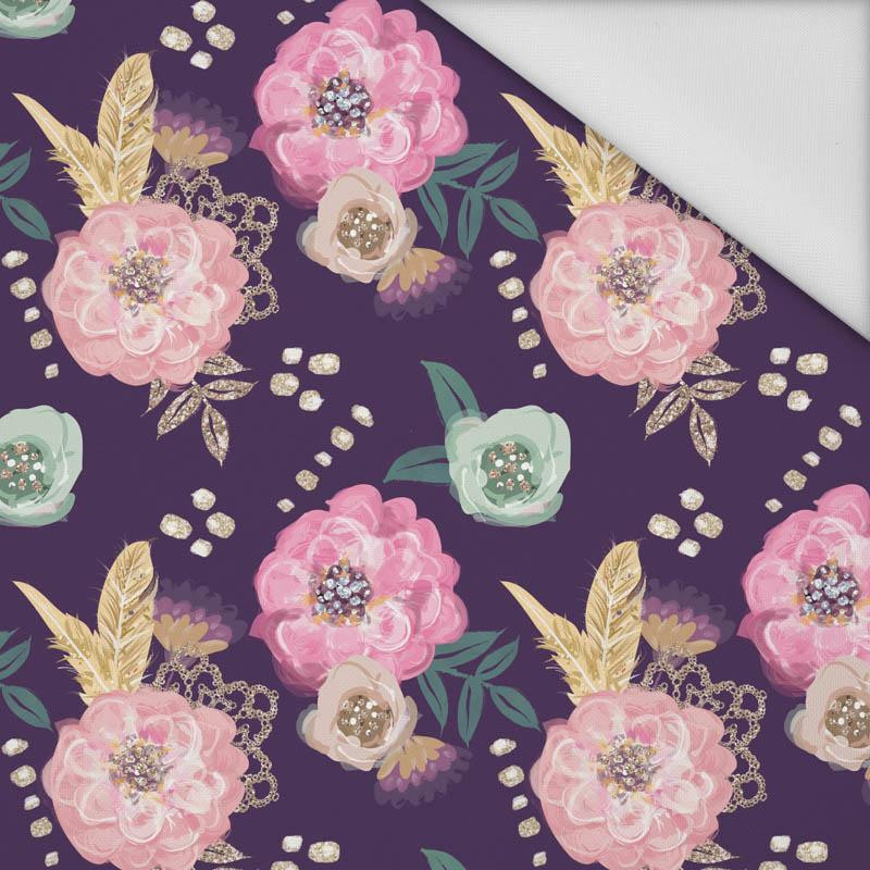 FLOWERS AND GOLDEN FEATHERS pat. 2 - Waterproof woven fabric