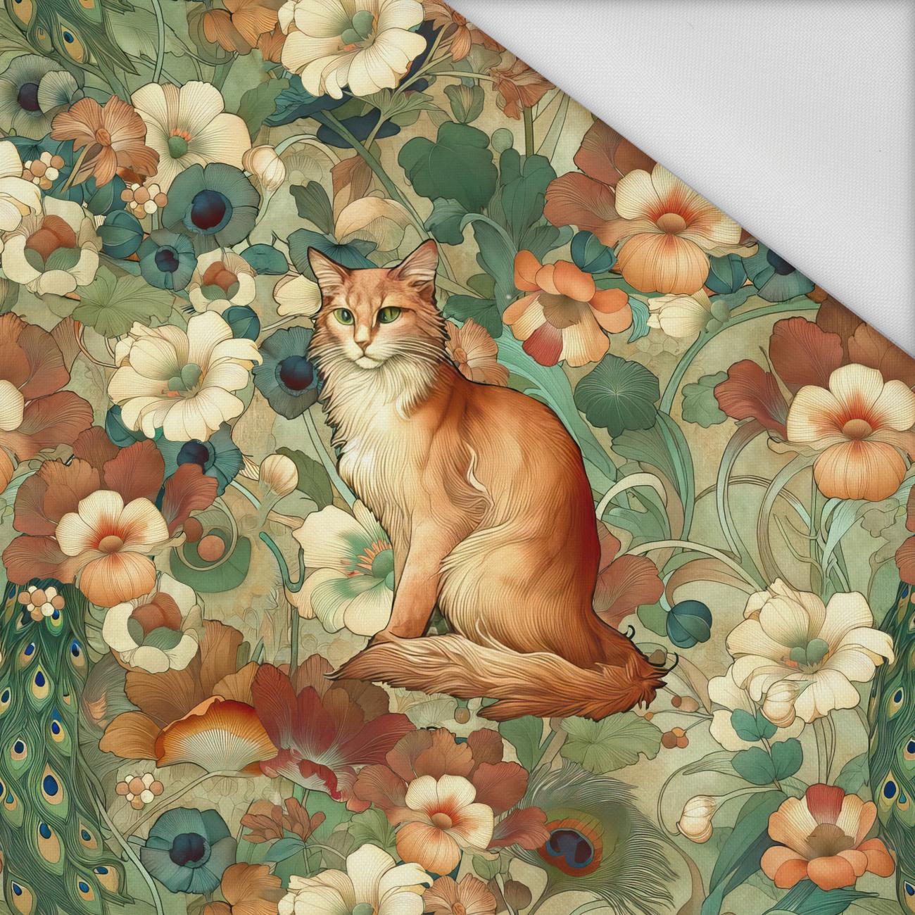 ART NOUVEAU CATS & FLOWERS PAT. 2- panel (75cm x 80cm) Waterproof woven fabric