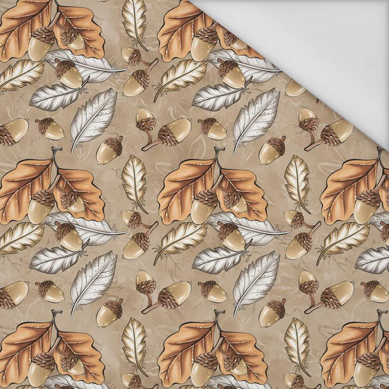 LEAVES AND ACORNS pat. 3 (AUTUMN IN THE FOREST) - Waterproof woven fabric