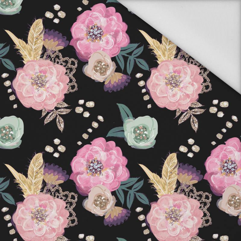 FLOWERS AND GOLDEN FEATHERS pat. 2 - Waterproof woven fabric