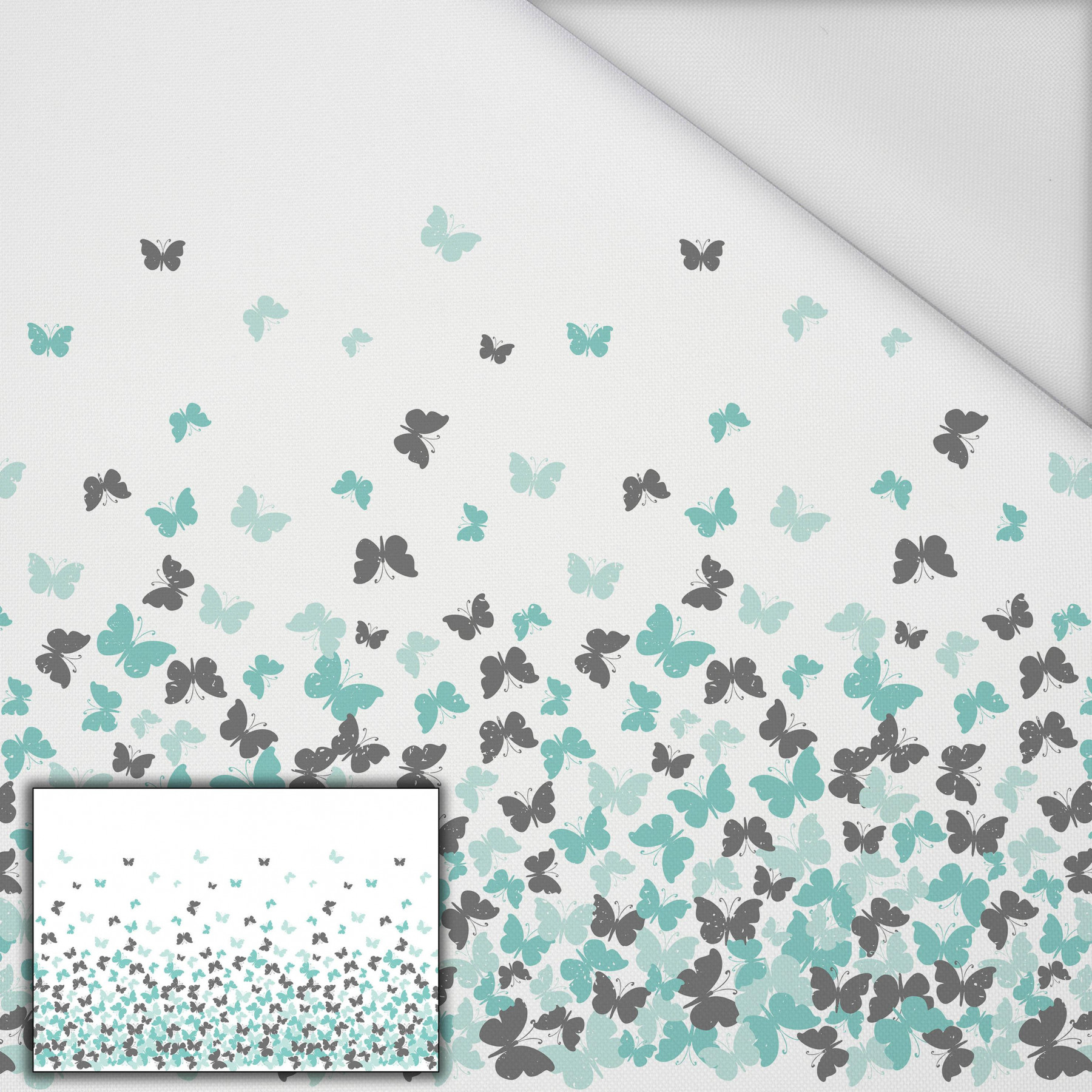 BUTTERFLIES AQUA - panel (105cm x 150cm) Waterproof woven fabric