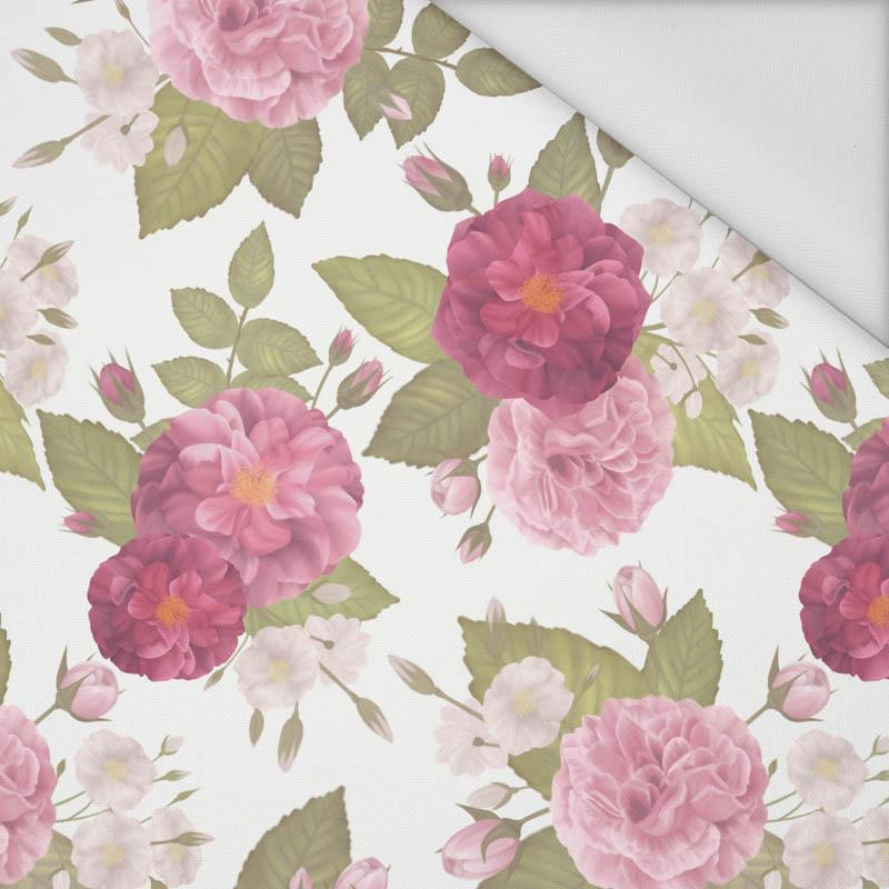 ROSE GARDEN / white - Waterproof woven fabric