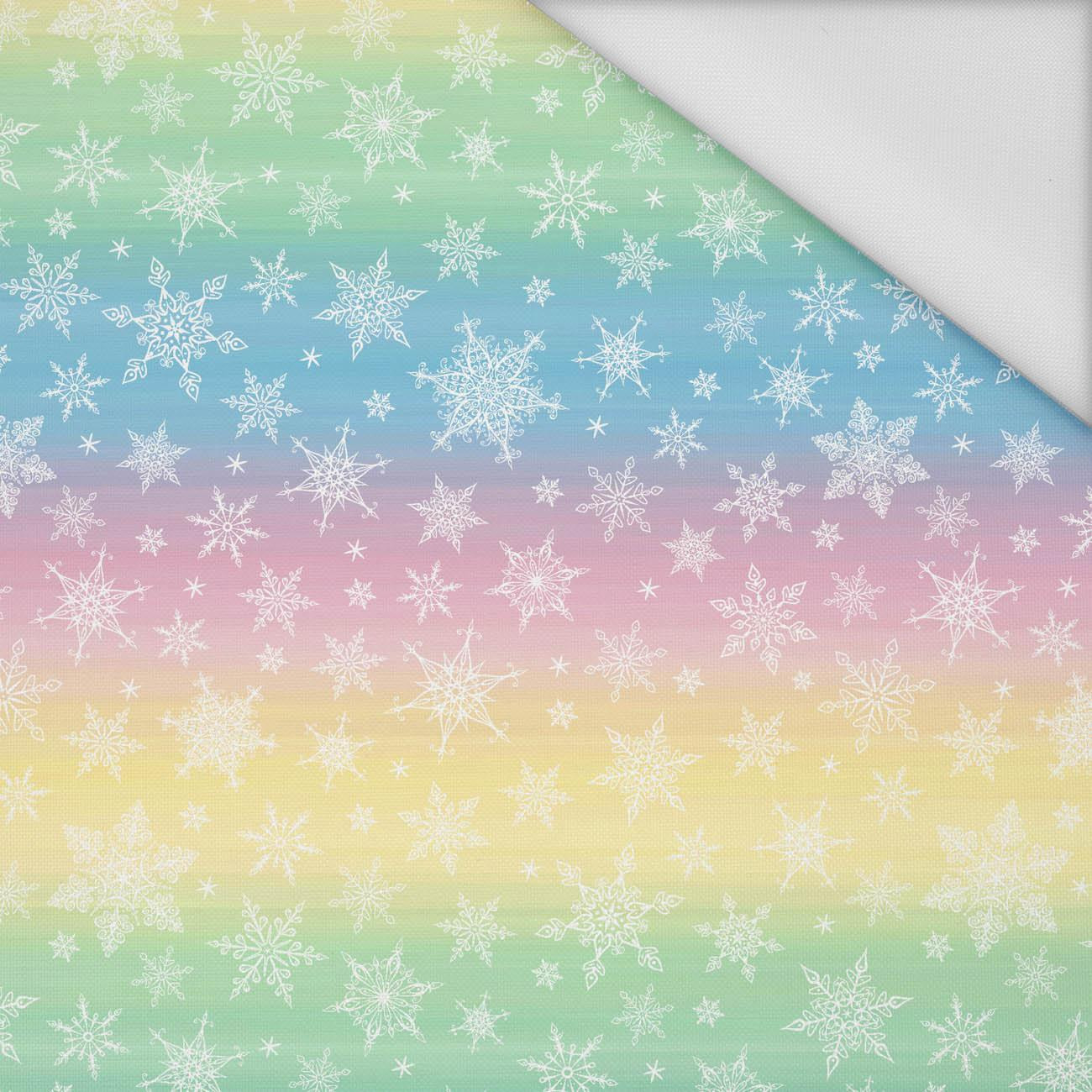 SNOWFLAKES PAT. 2 / RAINBOW STRIPES XL pat. 2  - Waterproof woven fabric