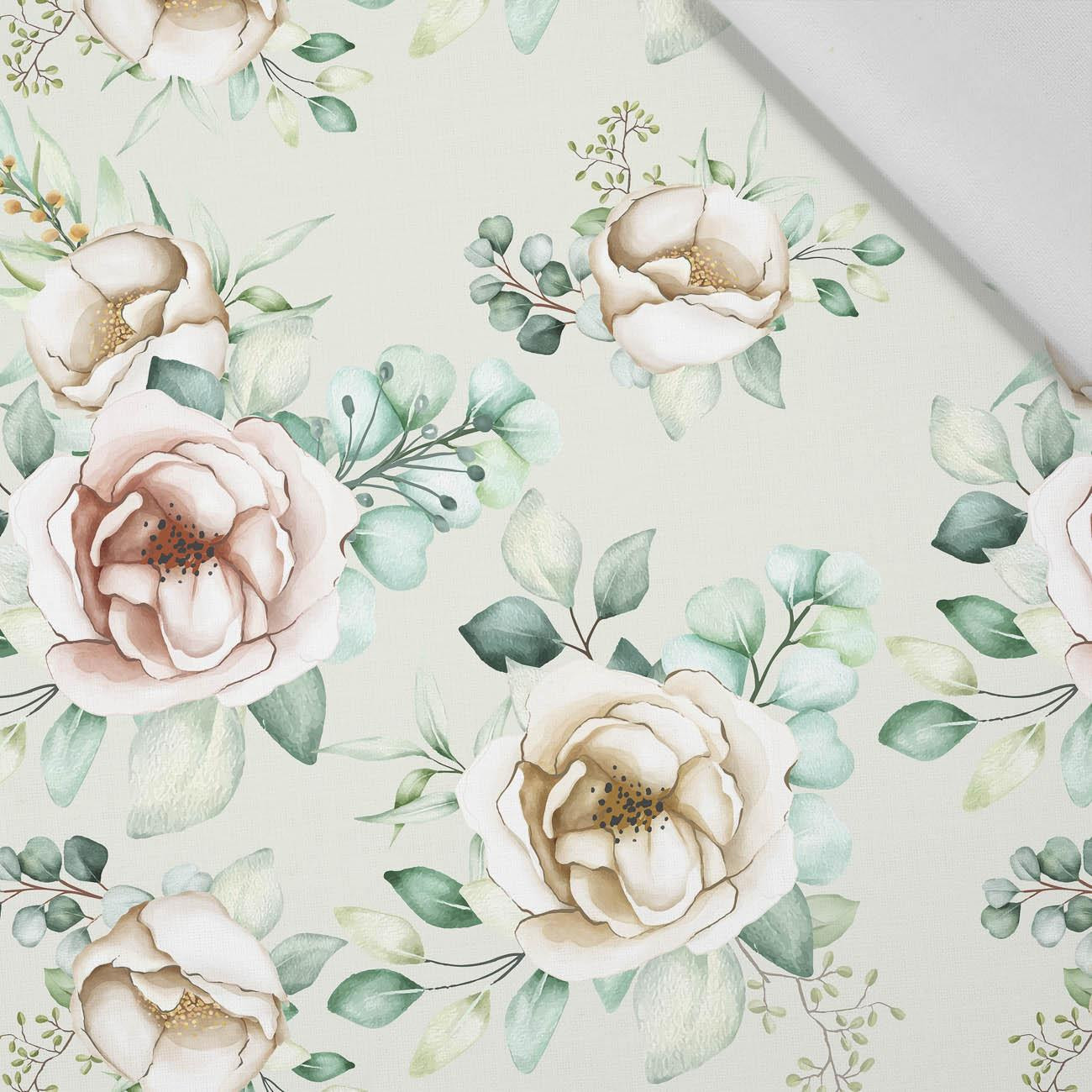 PEONIES pat. 2 - Cotton woven fabric