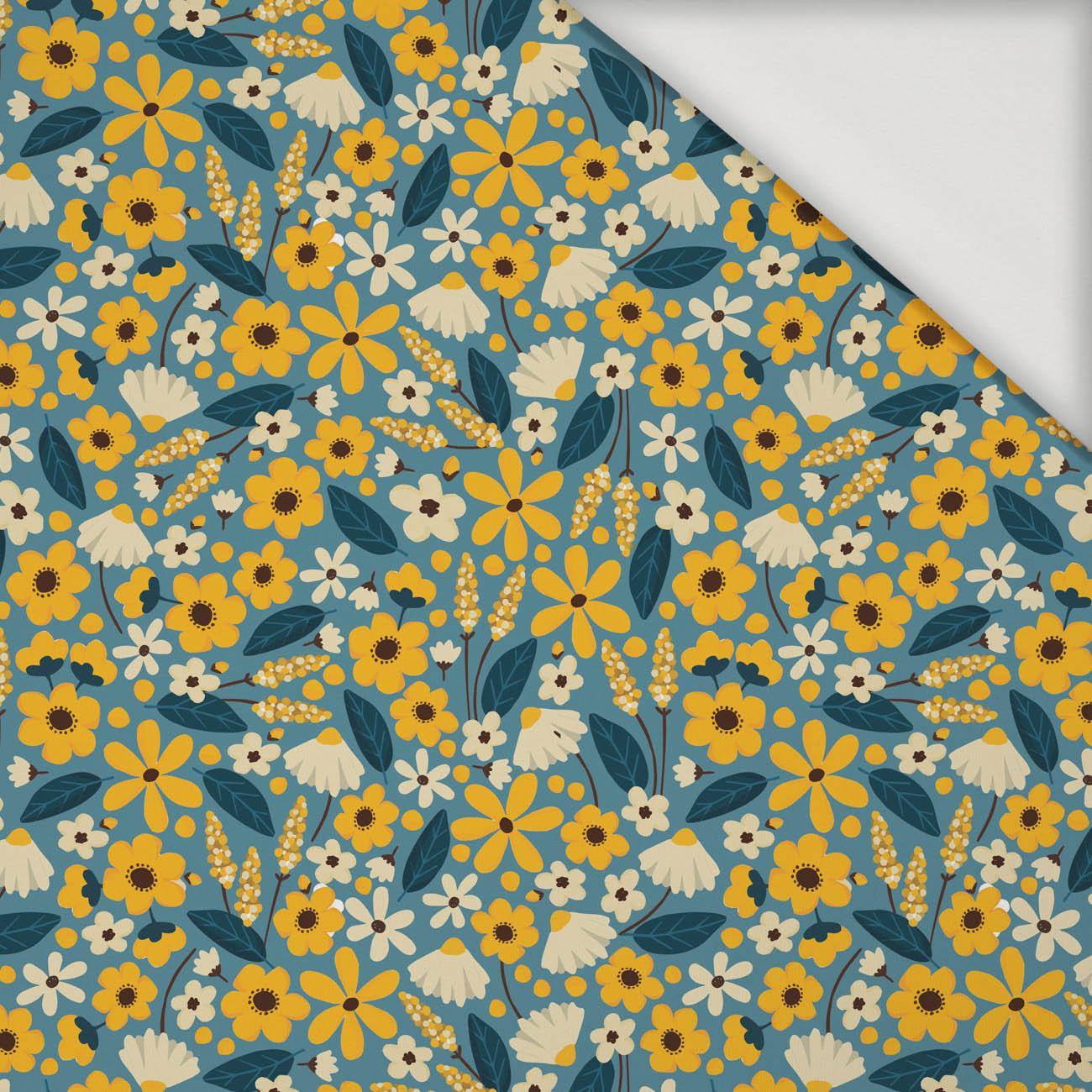 SMALL FLOWERS pat. 2 / blue - Viscose jersey