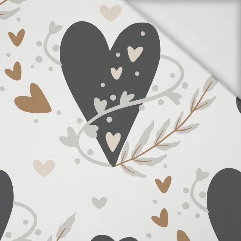 GRAPHITE HEARTS / white (RAINBOWS AND HEARTS) - Viscose jersey